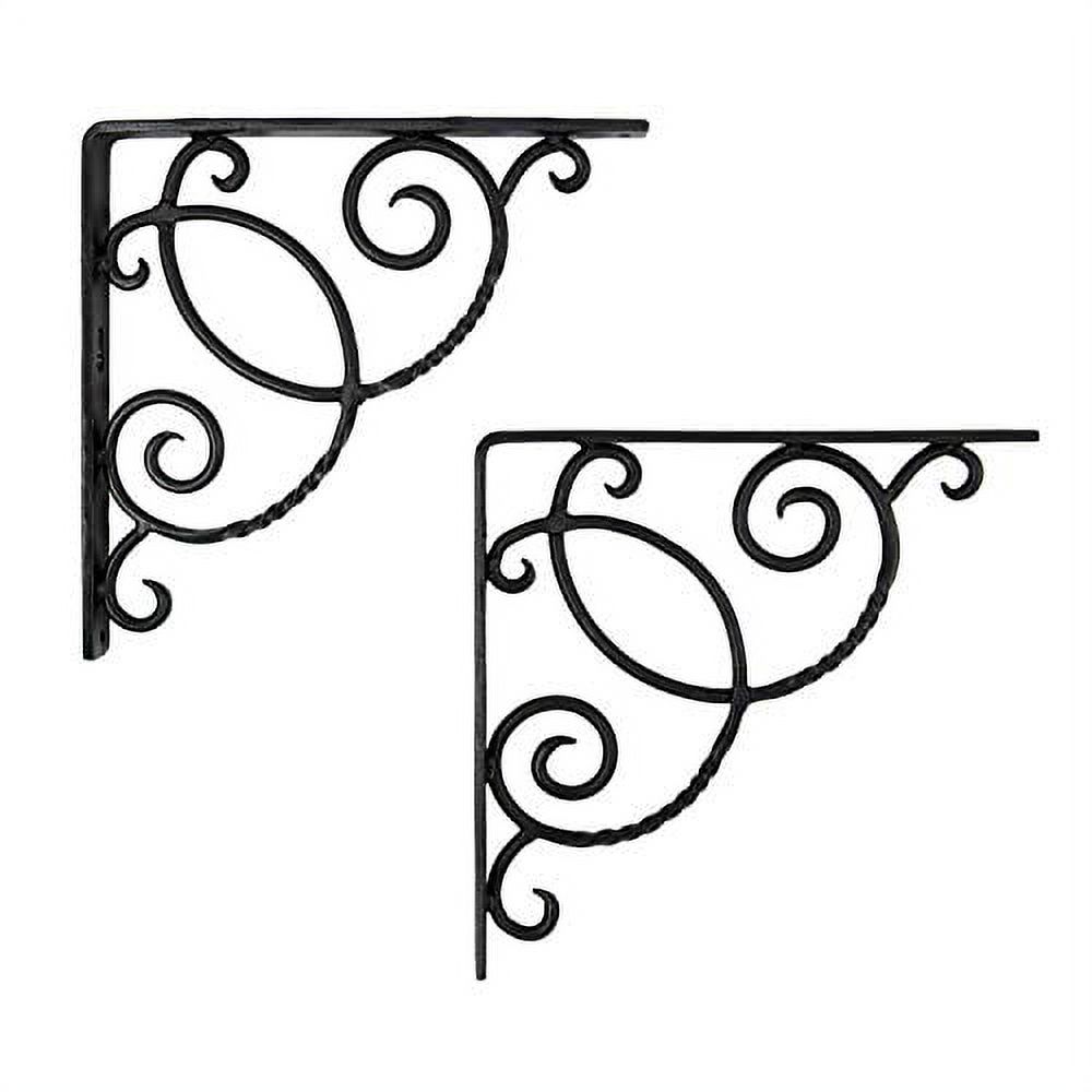 Achla B-21 10''W x 10''H Black Powder Coated Scroll Shelf Bracket