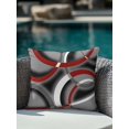 thumbnail image 4 of Waterproof Outdoor Throw Pillows with Inserts 16"x16", Grey Geometric Soft Decorative Pillowcases for Couch Bedroom, Modern Abstract Black White Red Striped Pillow Covers for Sofa Living Room, 4 of 8