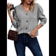 thumbnail image 2 of Camisetas de Larga para Mujer, Blusas Tipo Túnica con Cuello en V, Elegantes, Informales, Acanaladas, Holgadas y Cómodas, para . Gris L, 2 of 8
