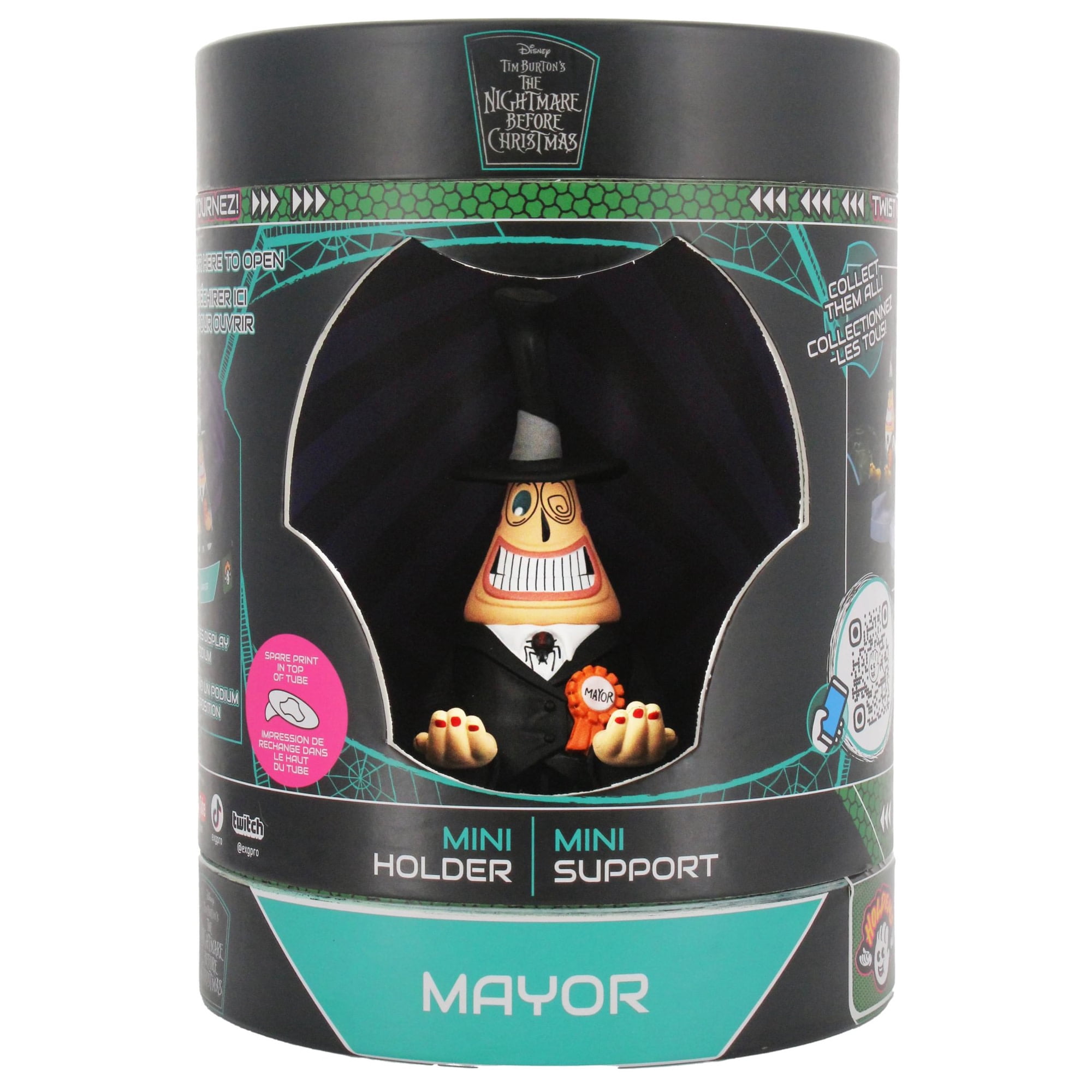 Exquisite Gaming: Holdems: The Nightmare Before Christmas: Mayor - Earbud & Phone Holder, Cable Guys, Mini Collectible With a Twist, Licensed Figure