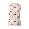 thumbnail image 6 of Lsque Cute Panda Print Men's Cotton Blend Sleeveless Muscle Shirts (S-3XL)- Moisture Wicking, Odor Protection, UPF 30+,, 6 of 8