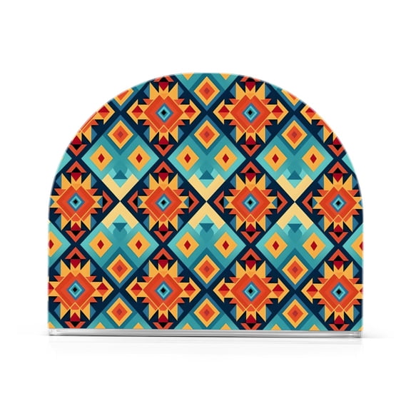 Tribal Rustic Pattern Retro Napkin Holder for Table Clear Napkin Stand Paper Holder Acrylic Organizer Dispenser Napkins for Dinner Kitchen Restaurant Room