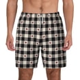 thumbnail image 2 of Goofa Black Plaid Heart Printed Men's Swim Trunks Board Shorts Quick Dry Mens Swimming Trunks with Compression Liner,Breathable Fit Hawaii Beach Shorts-X-Large, 2 of 9
