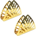 thumbnail image 1 of Set Of 2 Stainless Steel Triangle Shaped Napkin Holders For Kitchen Worktop Dining Table Gold, 1 of 5