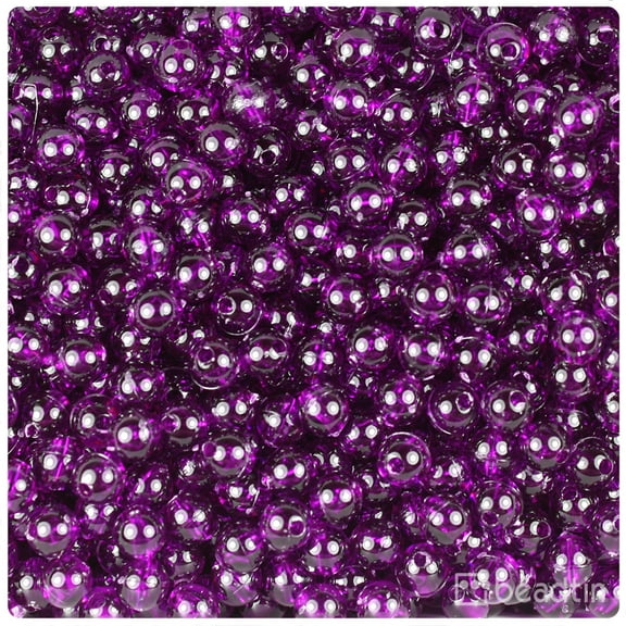 BeadTin Dark Amethyst Transparent 6mm Round Craft Beads (500pcs)