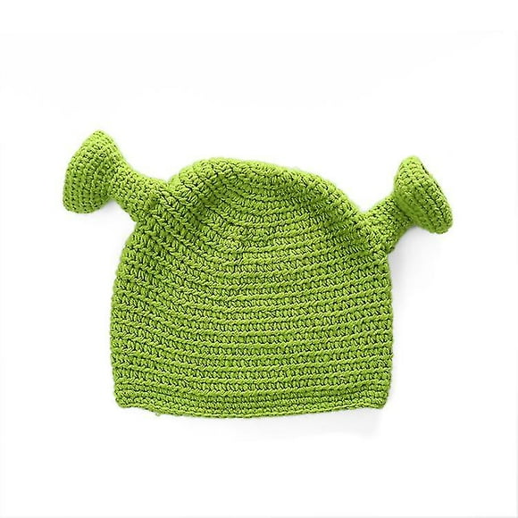 Yaju Shrek Hats With Ears Green Adult Cosplay Prop Halloween Cosplay Winter Warm Beanie Gifts(1pc)