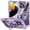 Purple, variant on ShellTech for iPhone 16 Pro Max Case Crystal Clear Cover Anti-Yellow Heavy Duty Acrylic Protective Phone Case with Magnetic Kickstand,Blue