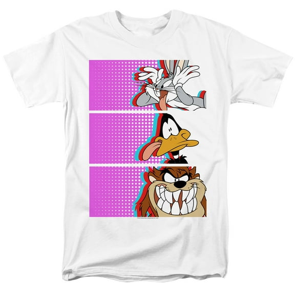 Looney Tunes Tiles Adult 18/1 T-Shirt White