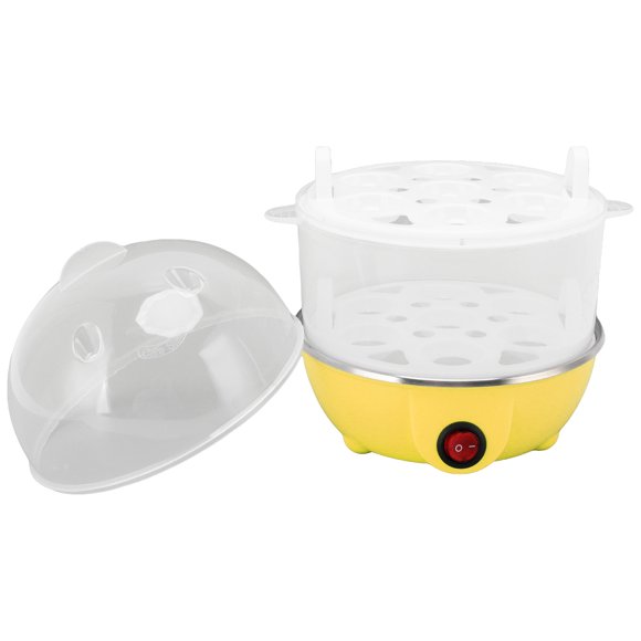 Boiled Egg Cooker,Home Egg Cooker 350W 2 Layers 14Pcs Eggs A Time Auto Power Off Safe PP Egg Boiler With Measuring Cup for Home