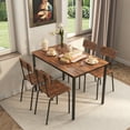 thumbnail image 4 of 5-Piece Dining Room Table Set, Compact Wooden Kitchen Table and 4 Chairs with Metal Legs Dinette Sets, Industrial Style Kitchen Table and Chairs for Dining Room & Small Space, 4 of 9