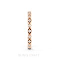 thumbnail image 4 of 1/5 Ct Moissanite Wedding Band for Women 14K Rose Gold Plated S925 Silver Stackable Ring D Color VVS1 Size 6.5, 4 of 6