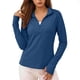 thumbnail image 1 of V Cuello 3/4 Manga Tops para las Mujeres Camisas de Entrenamiento con Protección Solar, Camisetas de Moda Primavera Verano Blusas de Túnica para Uso Diario, 1 of 7
