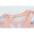 thumbnail image 3 of POPTEM Toddler Girls Bunny Pajamas Short Sleeve 2-Pieces Sleepwear Sets Orange 2T, 3 of 7