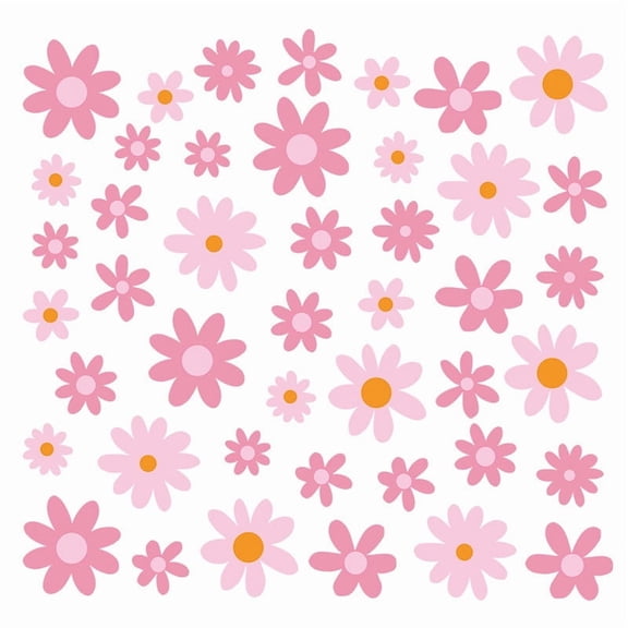 Daisy Wall Decal Flower Vinyl Wall Decals Daisy Stickers Fairy Floral Decals Peel and Stick for Nursery Art Bedroom Living Room