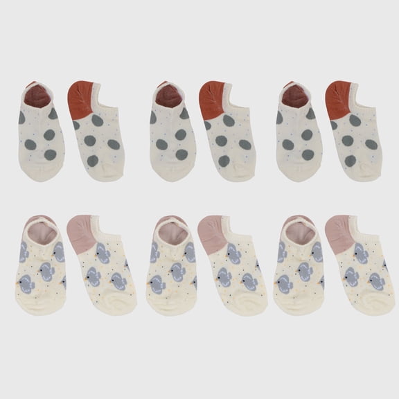 Women's Charming No Show Socks Seamless Toe Cotton 6Pk