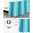 thumbnail image 3 of Teal Ombre Wrap Around Bed Skirts for California King Bed 18" Drop,Bed Skirt with Adjustable Elastic Belt Dust Ruffle Bed Valance for Bedroom Modern Abstract Art Farmhouse Gradient Bed Frame Cover, 3 of 7