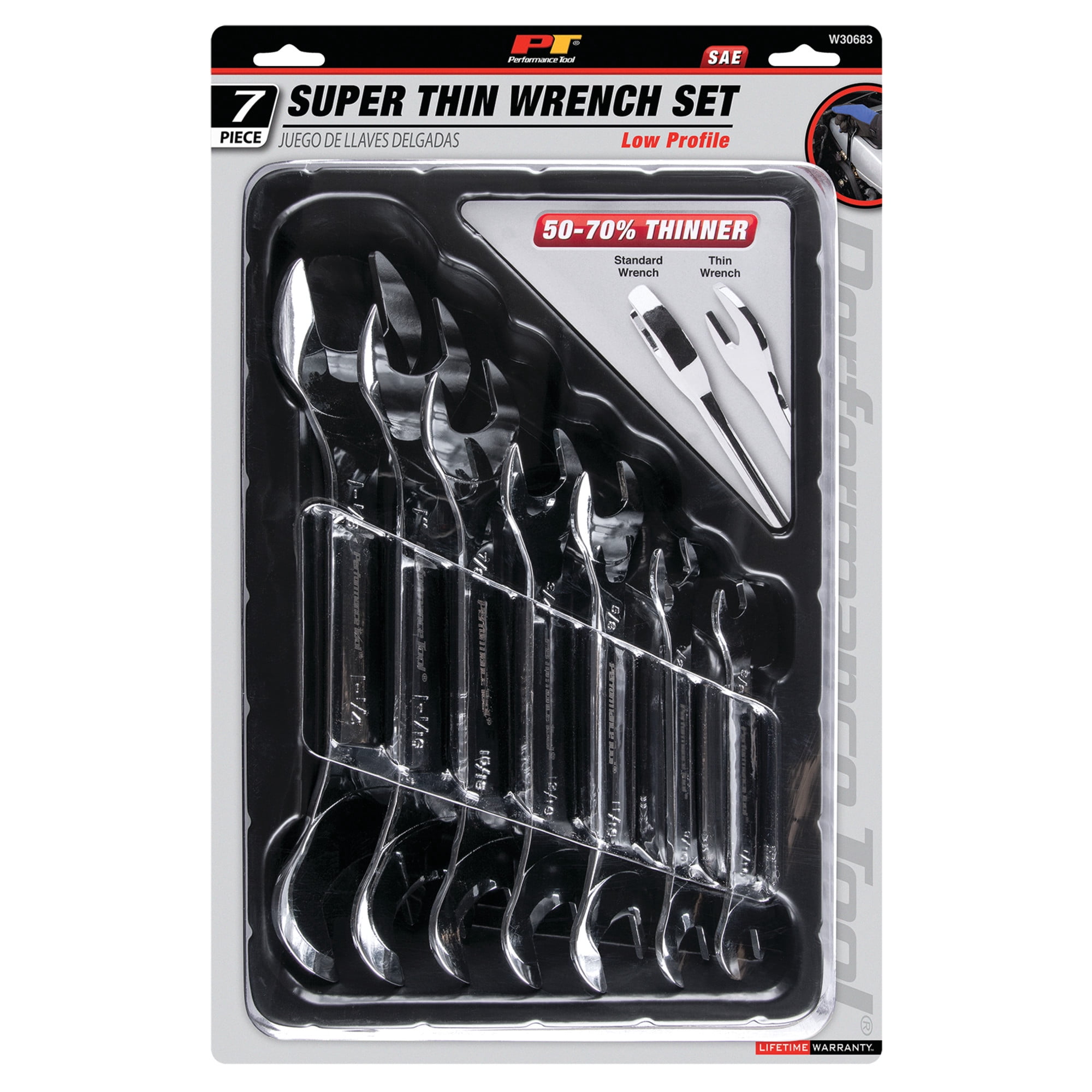 Performance Tool W30683 Polycarbonate SAE Wrench Set, 3/8-Inch to 1-Inch