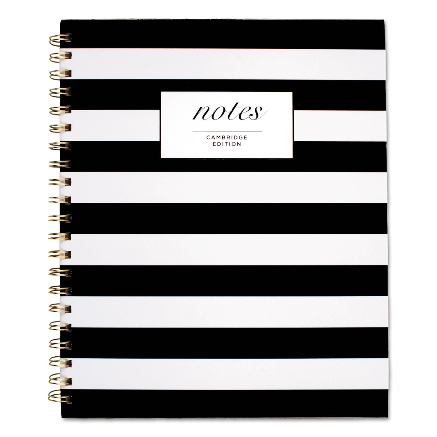 Cambridge Black And White Striped Hardcover Notebook, Black/White Stripes Cover, 11' x 8.88', 80 Sheets