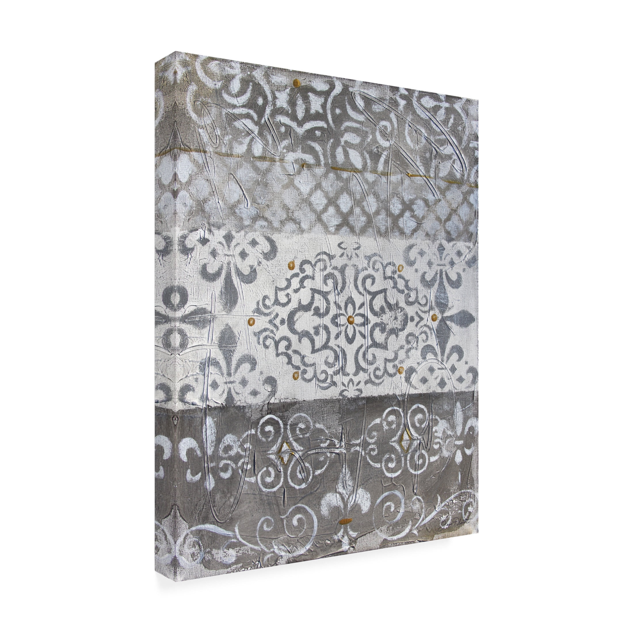 Canvas Wall Art - Jean Plout 'Abstract Lace A' Wall Art for Living Room, Bedroom, or Office Décor by Trademark Fine Art - 35 x 47 Inches