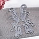 thumbnail image 3 of 2 parches bordados para coser, manualidades, decoración, tela, apliques bordados 3D Plata, 3 of 4