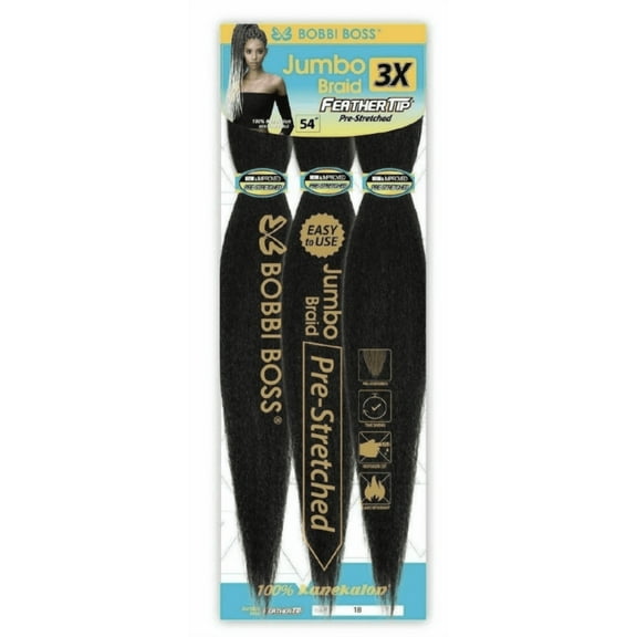 Bobbi Boss Jumbo Braid Feather Tip Pre-Stretched Braiding Hair 3x  (Color #BUG)