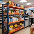 thumbnail image 6 of GDF Studio Industrial Heavy Duty Garage Shelves, 4-Tier Adjustable Metal Utility Shelving Unit, Blue and Orange, 6 of 7