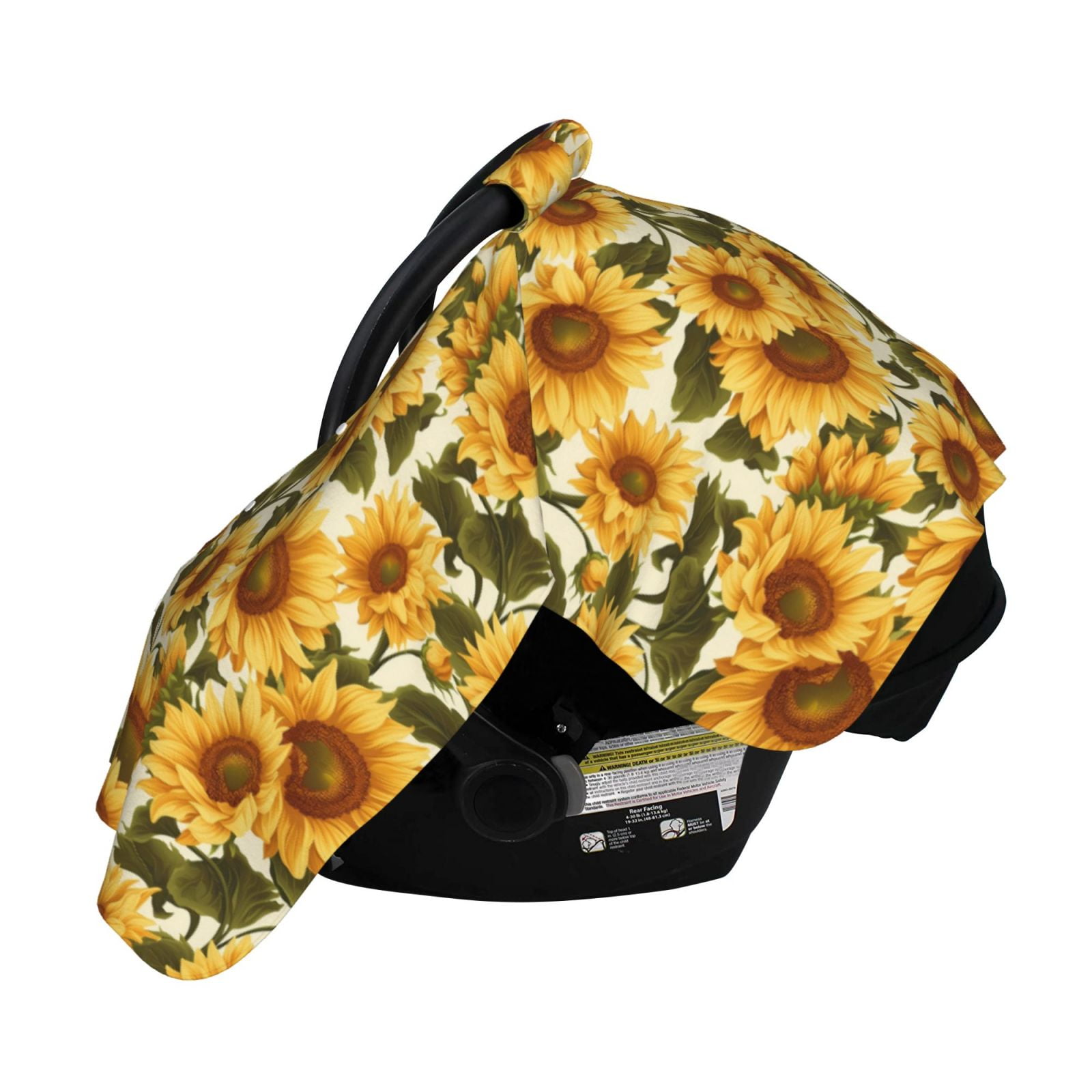 Naloa Romantic Elegant Sunflower Baby Car Seat Cover, Breathable Baby Carrier Cover, Multiuse Baby Carrier Cover & Nursing Breastfeeding Cover