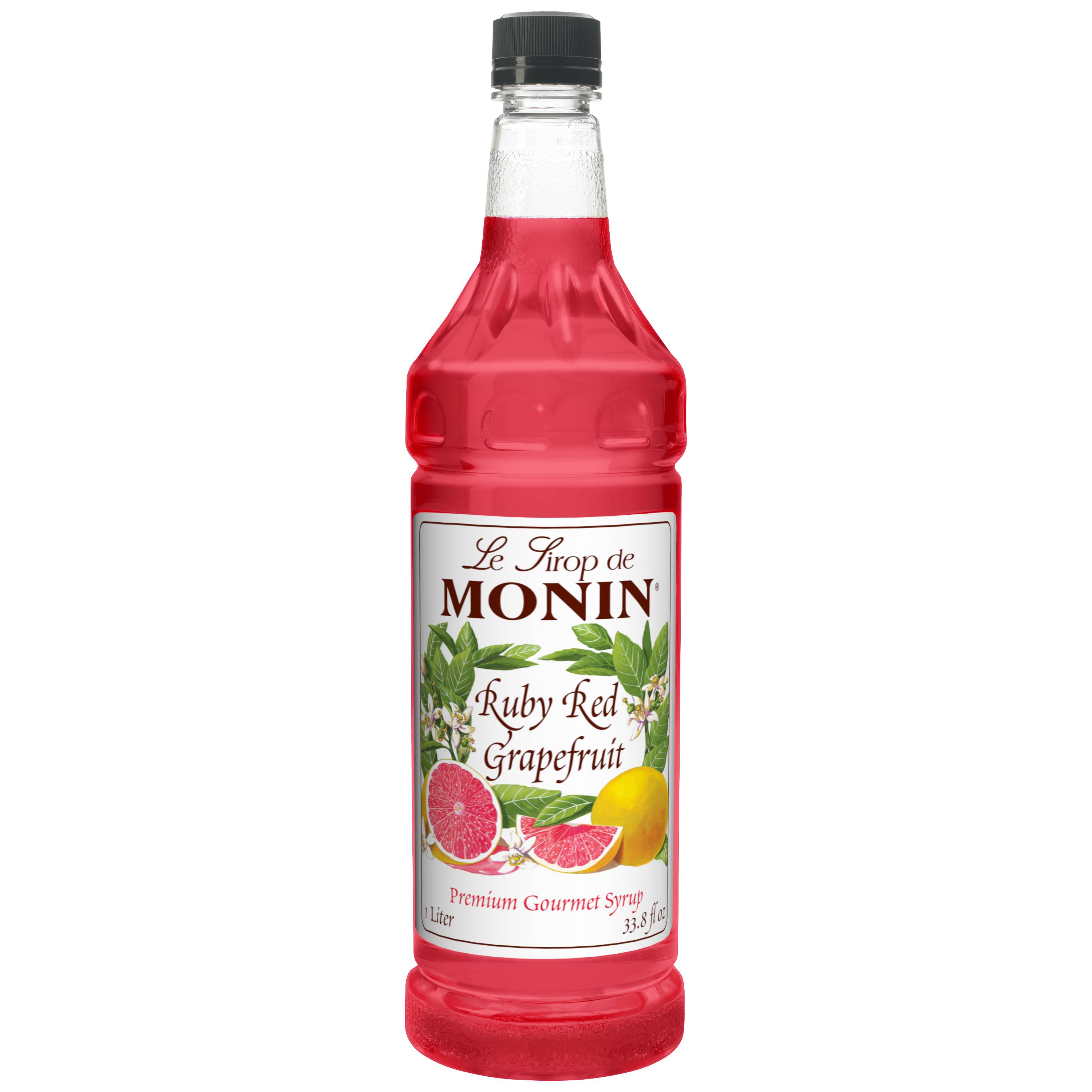 Monin Flavored Syrup, Ruby Red Grapefruit, 33.8Ounce Plastic Bottles