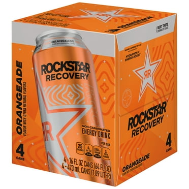 Rockstar Recovery Energy Drink Orange, 16 fl oz, 4 Count Cans