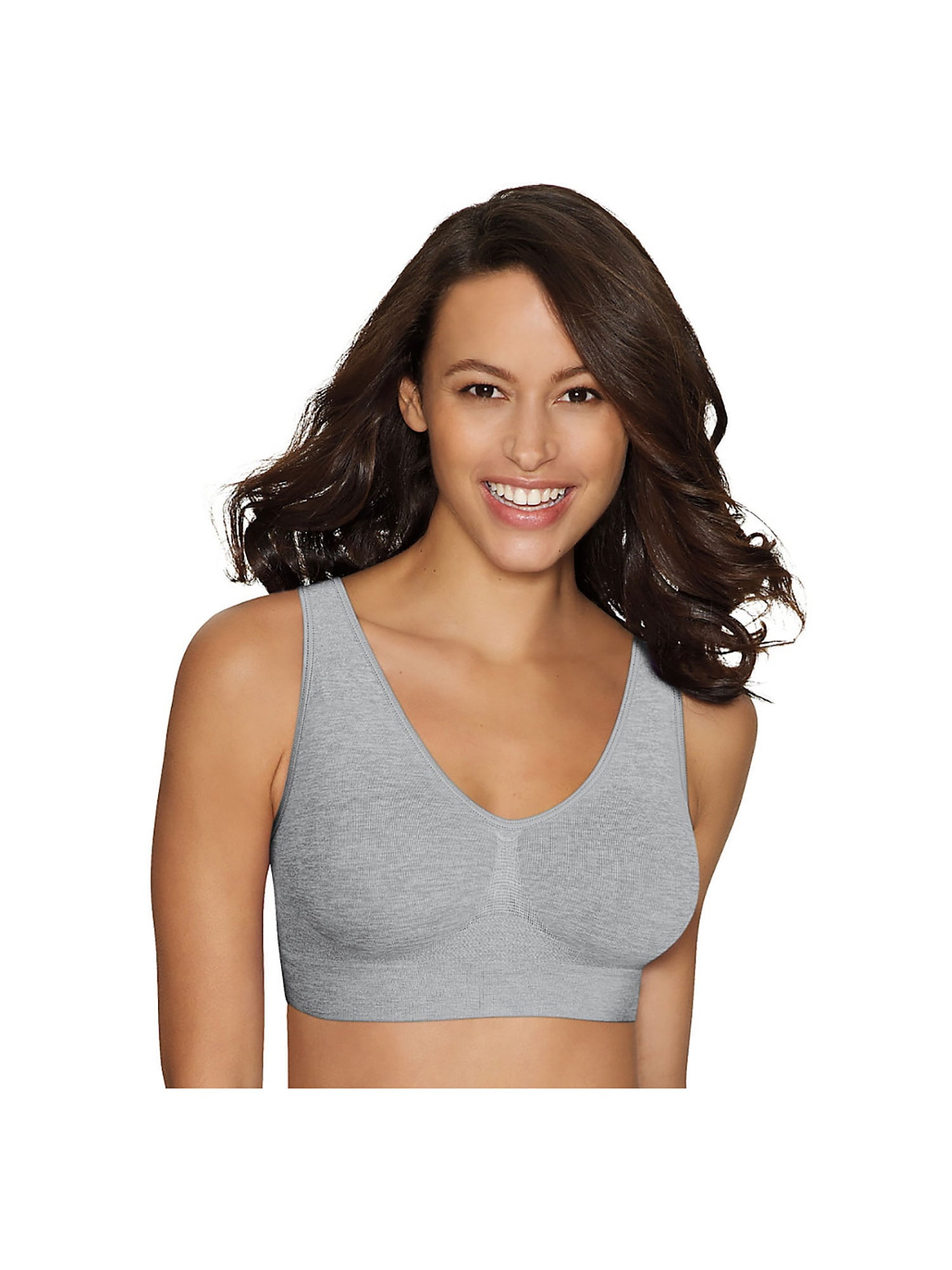 Hanes Hanes 19585744957 Get Cozy Comfort Flex Fit Wirefree Bra, Light Gray Heather Medium