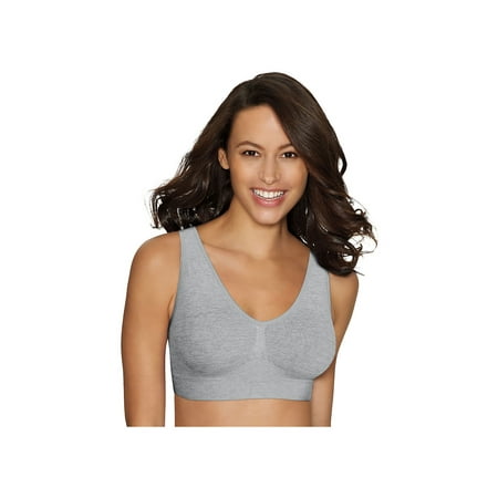Hanes 19585744957 Get Cozy Comfort Flex Fit Wirefree Bra, Light Gray Heather - Medium