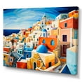 thumbnail image 2 of Designart "Cityscape Popart Colorful Santorini painting VII" Santorini Wall Decor, 2 of 5
