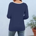 thumbnail image 7 of thefmos Women's Fall Winter Round Neck 3/4 Sleeve Solid Basic Casual Pullover Tops Tshirt Comfy Loose Fit Blouses for Women Cute Trendy Everyday Wear Business Work Clothes, Navy M, 7 of 7