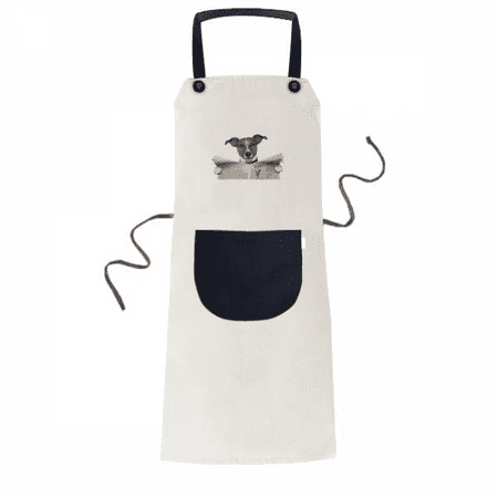 

Dog Pet Newspaper Read Art Deco Fashion Apron Adjustable Bib Cotton Linen BBQ Kitchen Pocket Pinafore