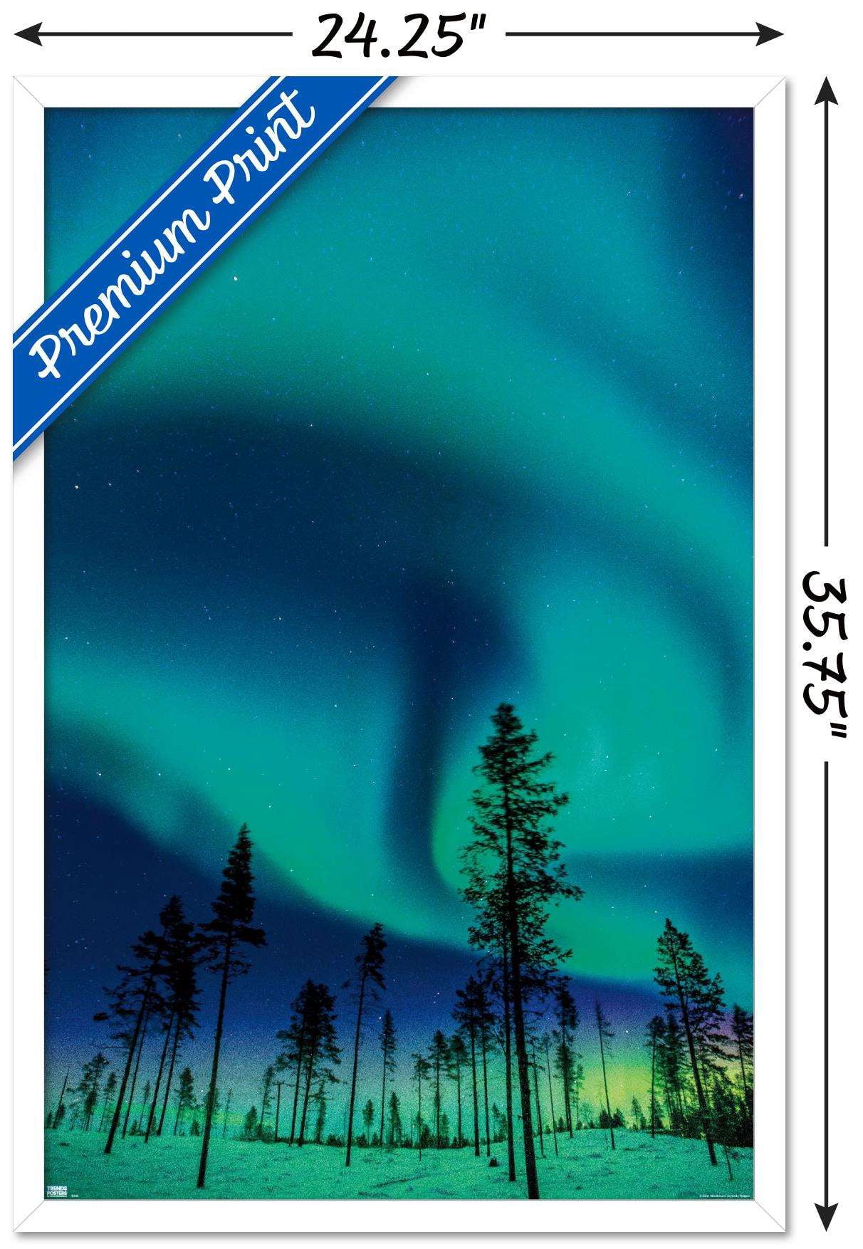 Aurora Borealis Wall Poster, 22.375" x 34", Framed