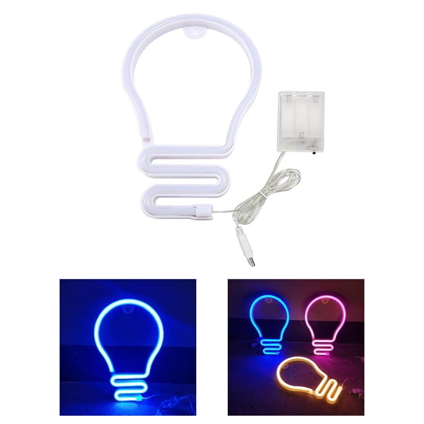 25.5x16.5cm Letrero de decorativo Luz Decoración de pared Luces LED Forma de bombilla Luces de Lámpara para niños Letreros de LE Salvador Luz de muestra de globo de neón