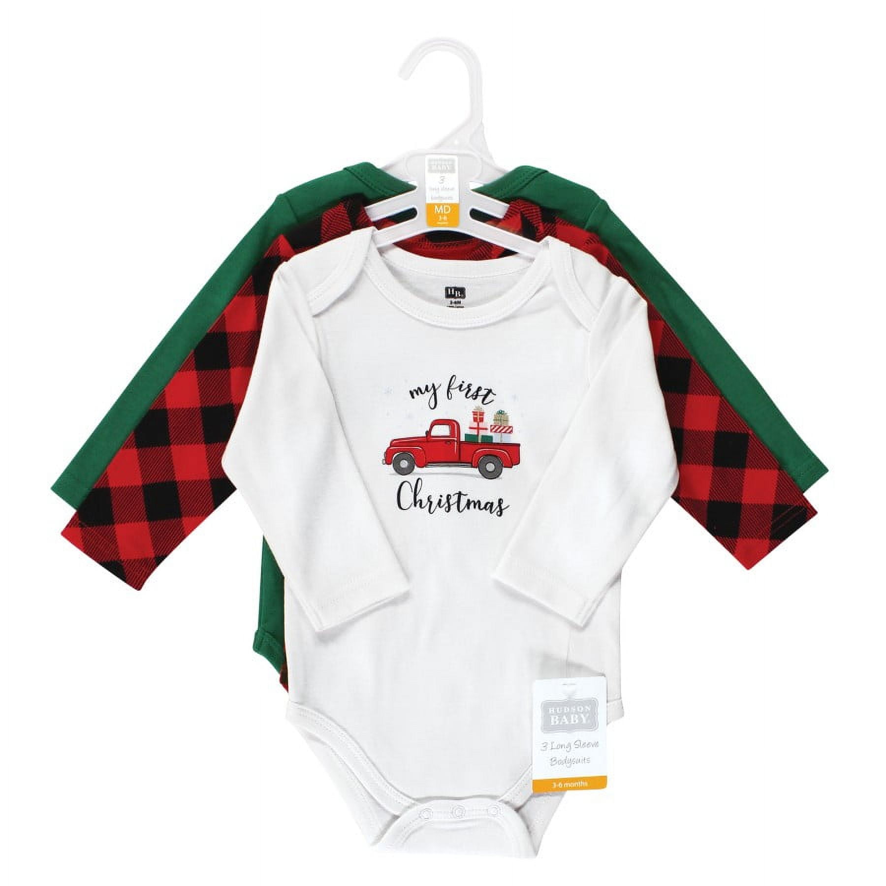 Hudson Baby Cotton Long-Sleeve Bodysuits, 3-Pack, Newborn- 24 Months
