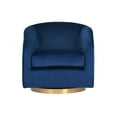 thumbnail image 3 of Maklaine 19" Modern Fabric Swivel Lounge Chair in Navy Blue Sky, 3 of 8