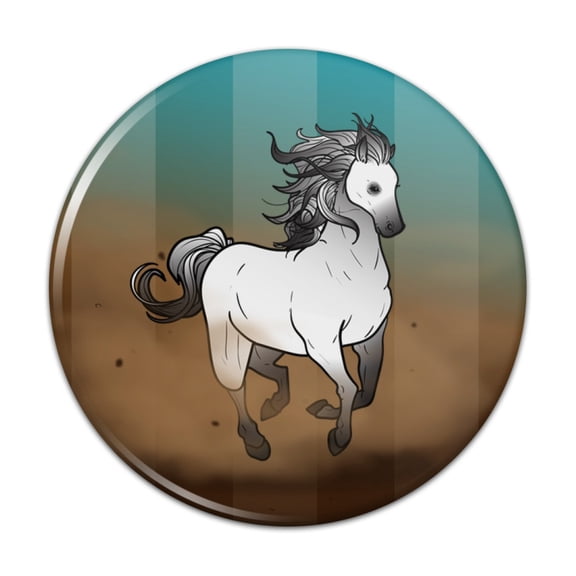 Horse Wild Mustang Running Pinback Button Pin