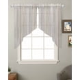 thumbnail image 2 of Beige Swag Valances for Windows, Farmhouse Simple Abstract Striped Wooden Grain Rod Pocket Sheer Valances for Small Windows, Swag Toppers Light Filtering for Kitchen Living Room 2 Panels 28''x36'', 2 of 6