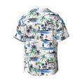 thumbnail image 4 of Goofa Hawaii Palms Printed Men's Casual Short-sleeved Shirt,Lightweight Breathable Button-down,Summer Casual men's top,Versatile Fashion shirt-Medium, 4 of 7