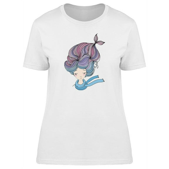 Beautiful Young Sea Girl T-Shirt Women -Image by Shutterstock, Female Large