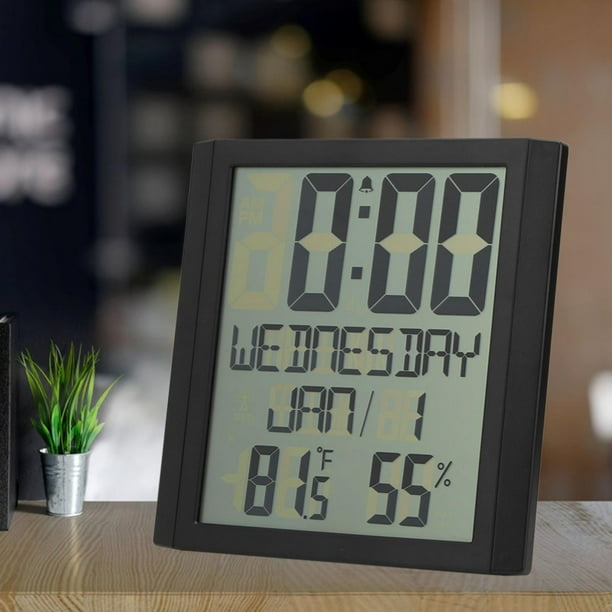 Reloj Digital Reloj De Pared Con Medidor De Temperatura Y Humedad