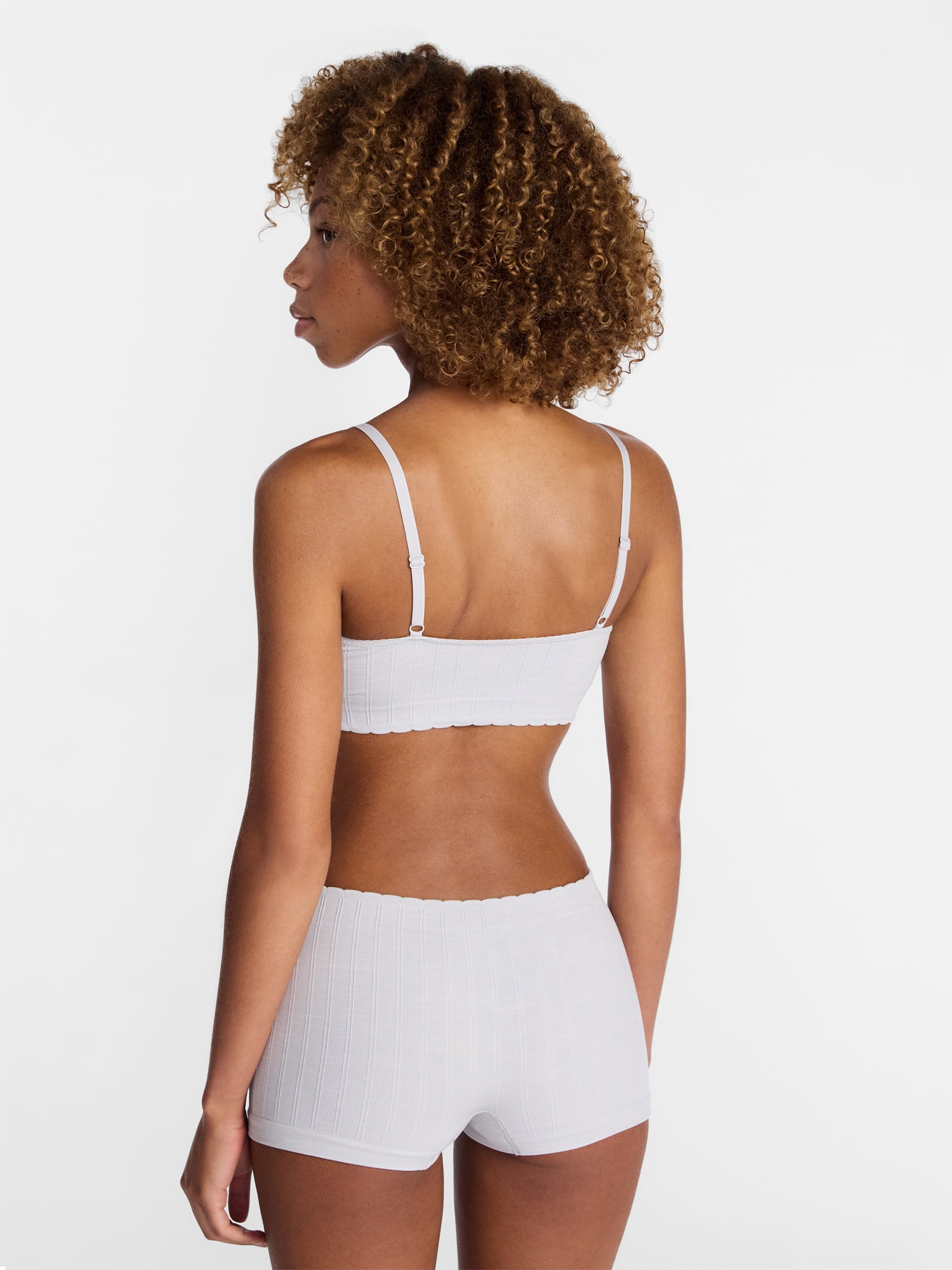 No Boundaries Seamless Triangle Bralette and Boyshorts Set, 2 Piece, Women's XS-XXL