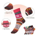 thumbnail image 6 of HEQUSIGNS 5 Pairs Thick Knit Winter Socks, Stripe Wool Socks for Women, Wool Vintage Socks for Indoor Warmth, Warm Thick Thermal Soft Wool Socks Boot Socks for Women Indoor Warming Christmas Gifts, 6 of 7