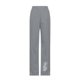 thumbnail image 5 of WREESH Womens Cotton Linen Pants Fashion Summer Casual Loose and Pocket Printtrousers Pants Gray, 5 of 5