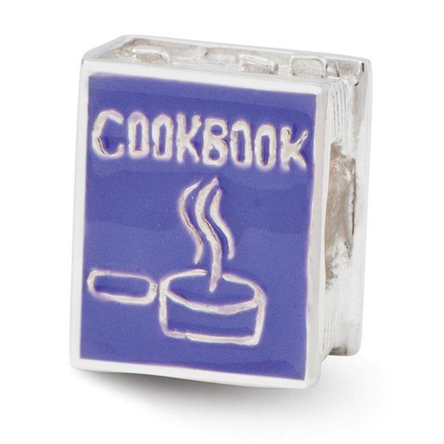 Reflection Beads QRS2440 Sterling Silver Purple Enameled Cookbook Bead, Polished