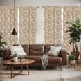 thumbnail image 2 of Ambesonne Abstract Window Curtains, Square Spiral Modern, Each 28" W x 84" L, Redwood Tan Red, 2 of 5