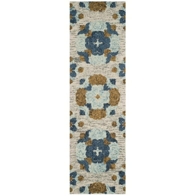 Safavieh Blossom 2'3" X 8' Hand Hooked Wool Rug in Beige
