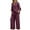 Purple, variant on Horkkom Casual Outfits for Women 2 Piece Long Sleeve Button Down Shirts Elastic Waist Pants with Pockets Linen Sets Loose Solid Color Lounge Sets